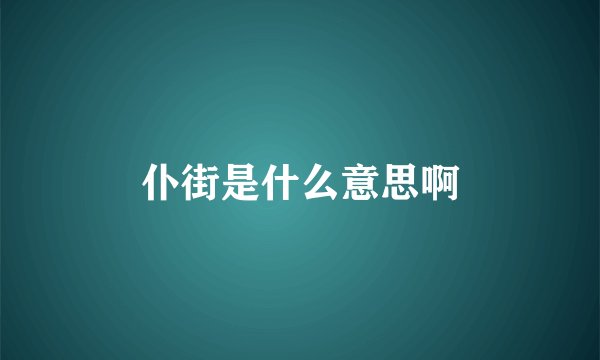 仆街是什么意思啊