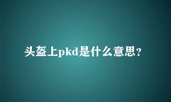 头盔上pkd是什么意思？