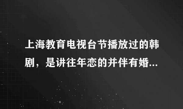 上海教育电视台节播放过的韩剧，是讲往年恋的并伴有婚外恋的情节。