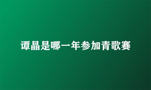 谭晶是哪一年参加青歌赛