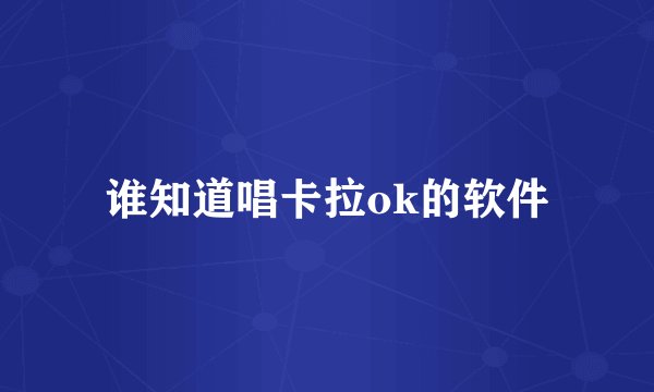 谁知道唱卡拉ok的软件