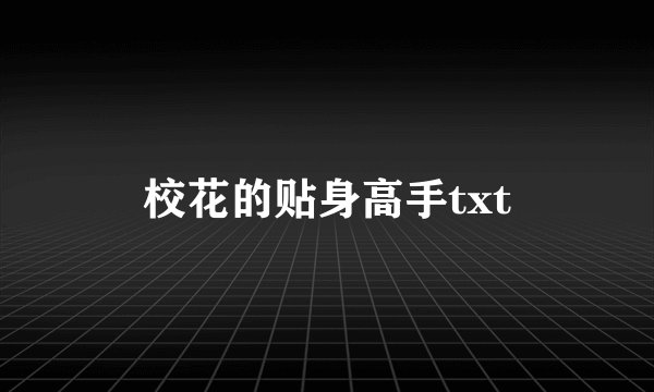 校花的贴身高手txt