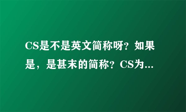 CS是不是英文简称呀？如果是，是甚末的简称？CS为甚莫要取这个名字呀？