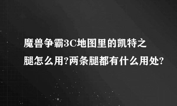魔兽争霸3C地图里的凯特之腿怎么用?两条腿都有什么用处?