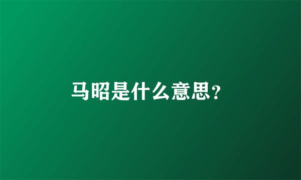马昭是什么意思？