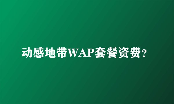 动感地带WAP套餐资费？