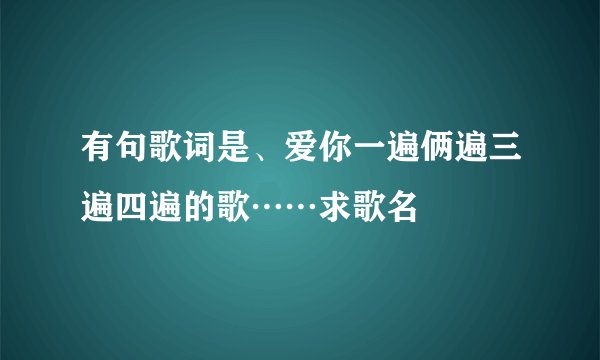 有句歌词是、爱你一遍俩遍三遍四遍的歌……求歌名