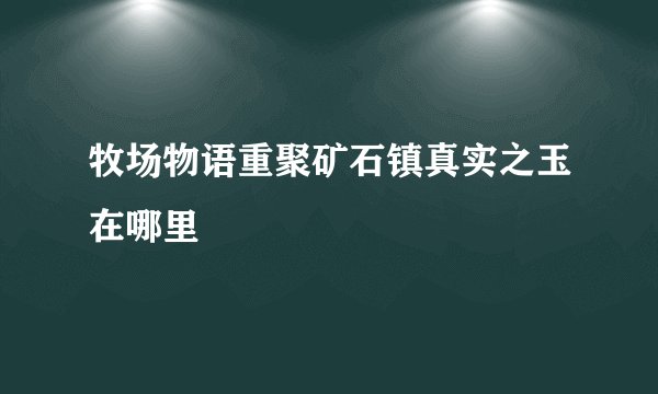 牧场物语重聚矿石镇真实之玉在哪里