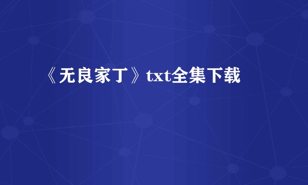《无良家丁》txt全集下载