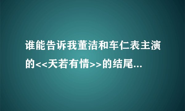 谁能告诉我董洁和车仁表主演的<<天若有情>>的结尾?谢谢!