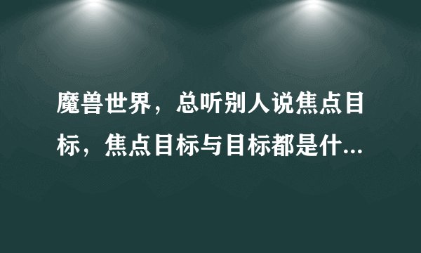 魔兽世界，总听别人说焦点目标，焦点目标与目标都是什么概念？请给我讲讲吧
