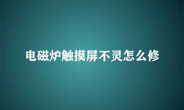 电磁炉触摸屏不灵怎么修