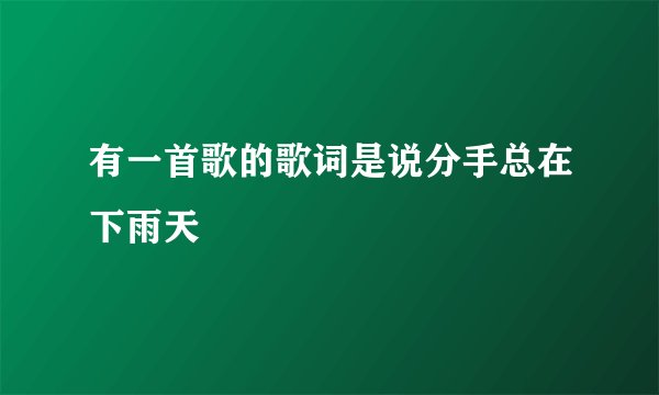 有一首歌的歌词是说分手总在下雨天