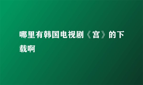 哪里有韩国电视剧《宫》的下载啊