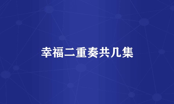 幸福二重奏共几集