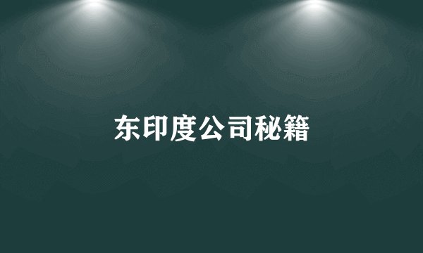 东印度公司秘籍