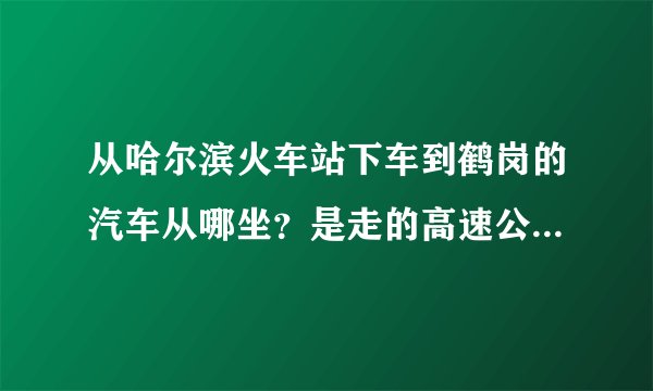 从哈尔滨火车站下车到鹤岗的汽车从哪坐？是走的高速公路还是一般国道？我早上10点半下车，怎么坐汽车方便