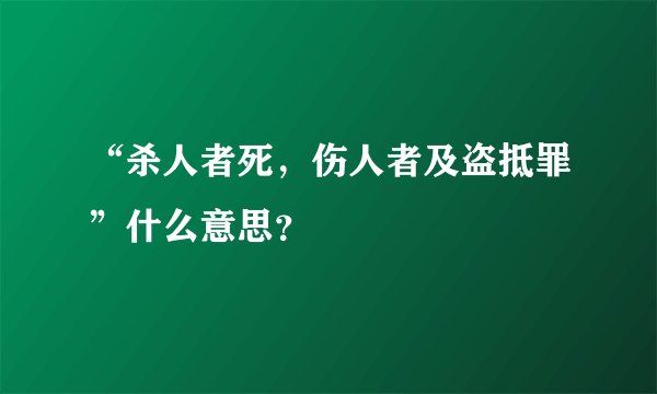 “杀人者死，伤人者及盗抵罪”什么意思？