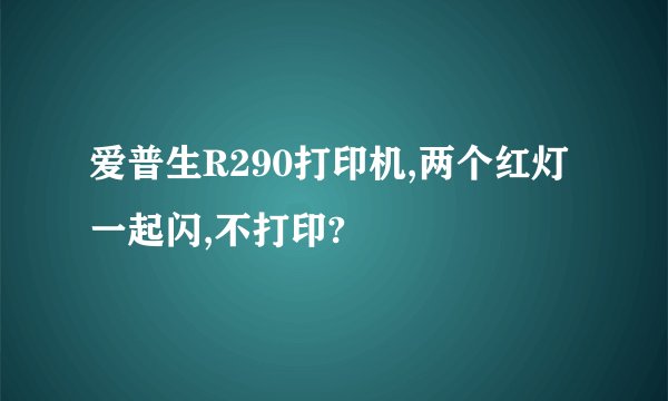 爱普生R290打印机,两个红灯一起闪,不打印?