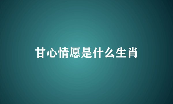 甘心情愿是什么生肖
