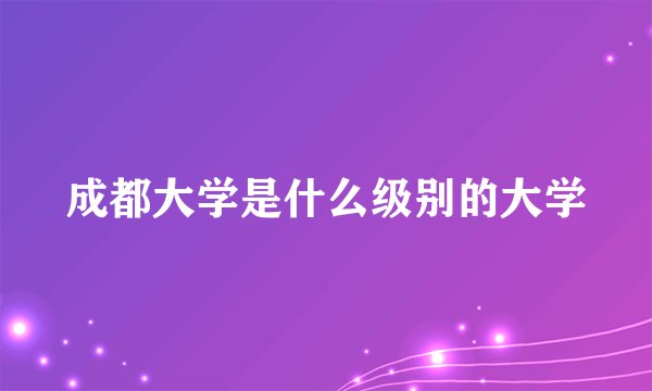 成都大学是什么级别的大学