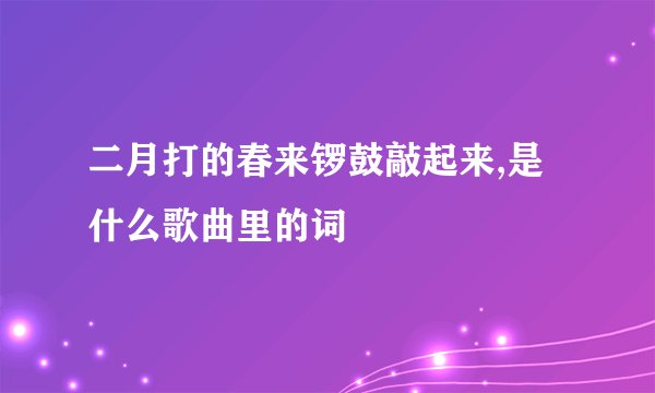 二月打的春来锣鼓敲起来,是什么歌曲里的词
