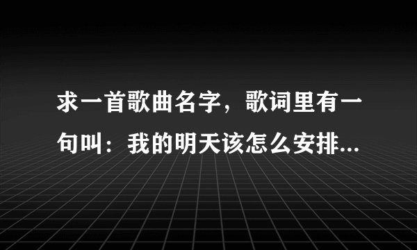 求一首歌曲名字，歌词里有一句叫：我的明天该怎么安排是不是该把心藏起来