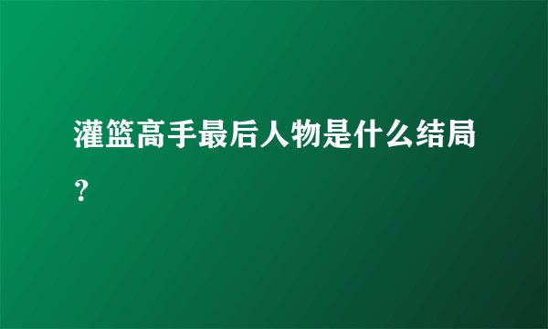 灌篮高手最后人物是什么结局？
