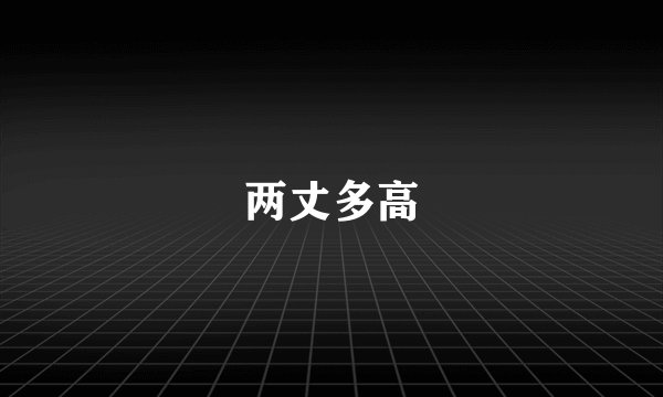 两丈多高