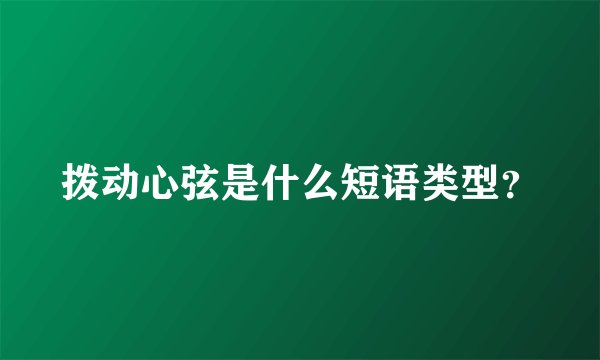 拨动心弦是什么短语类型？
