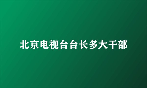 北京电视台台长多大干部