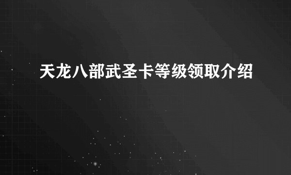 天龙八部武圣卡等级领取介绍