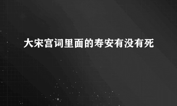 大宋宫词里面的寿安有没有死