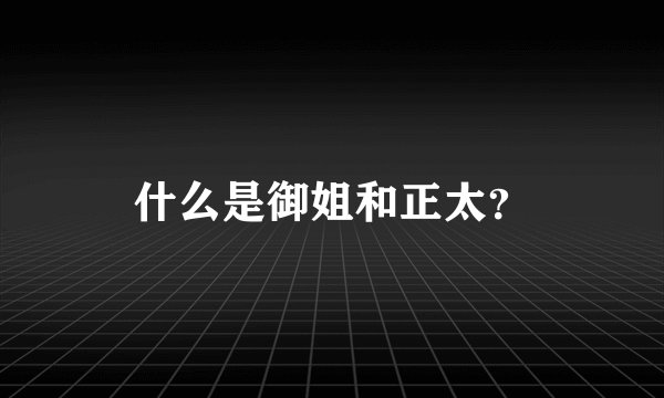 什么是御姐和正太？