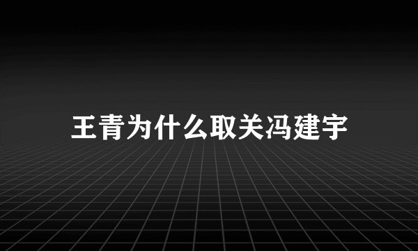 王青为什么取关冯建宇