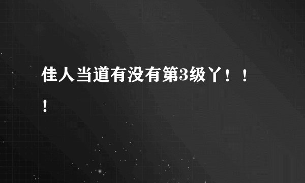 佳人当道有没有第3级丫！！！