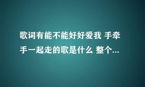 歌词有能不能好好爱我 手牵手一起走的歌是什么 整个歌词是什么