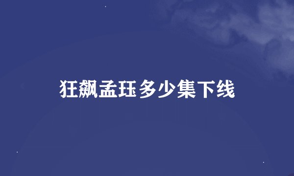 狂飙孟珏多少集下线