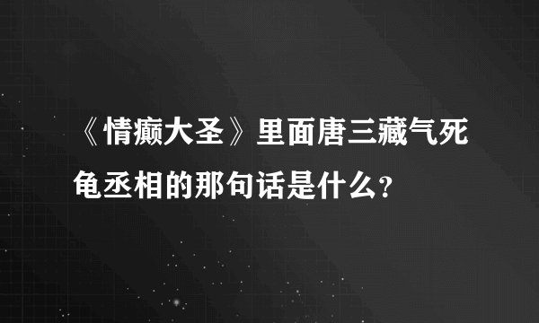 《情癫大圣》里面唐三藏气死龟丞相的那句话是什么？