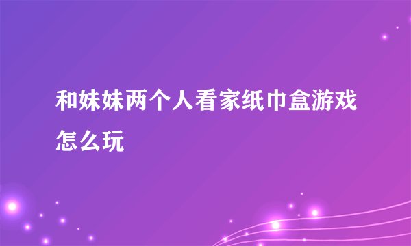 和妹妹两个人看家纸巾盒游戏怎么玩