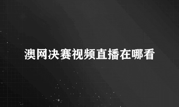 澳网决赛视频直播在哪看
