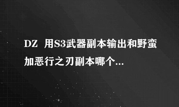 DZ  用S3武器副本输出和野蛮加恶行之刃副本哪个好点啊，