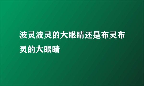 波灵波灵的大眼睛还是布灵布灵的大眼睛