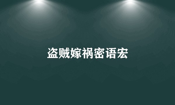 盗贼嫁祸密语宏