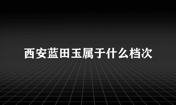 西安蓝田玉属于什么档次