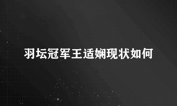 羽坛冠军王适娴现状如何