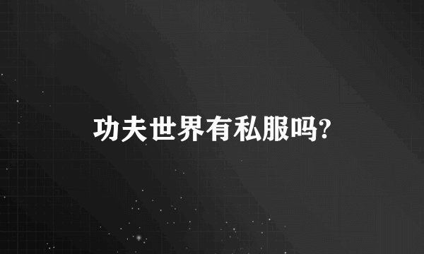 功夫世界有私服吗?