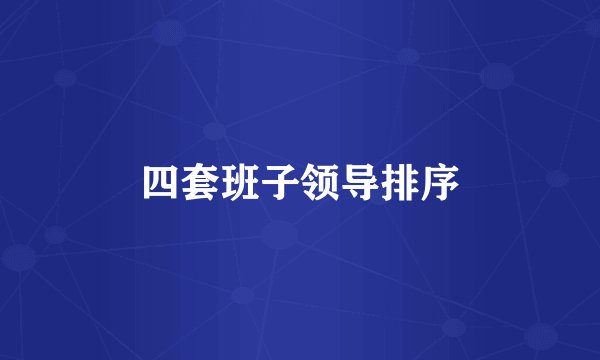 四套班子领导排序