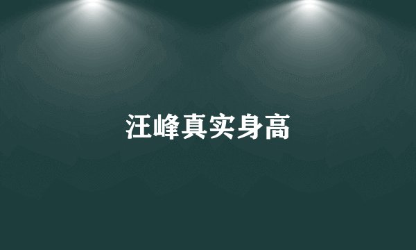 汪峰真实身高