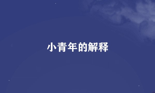 小青年的解释